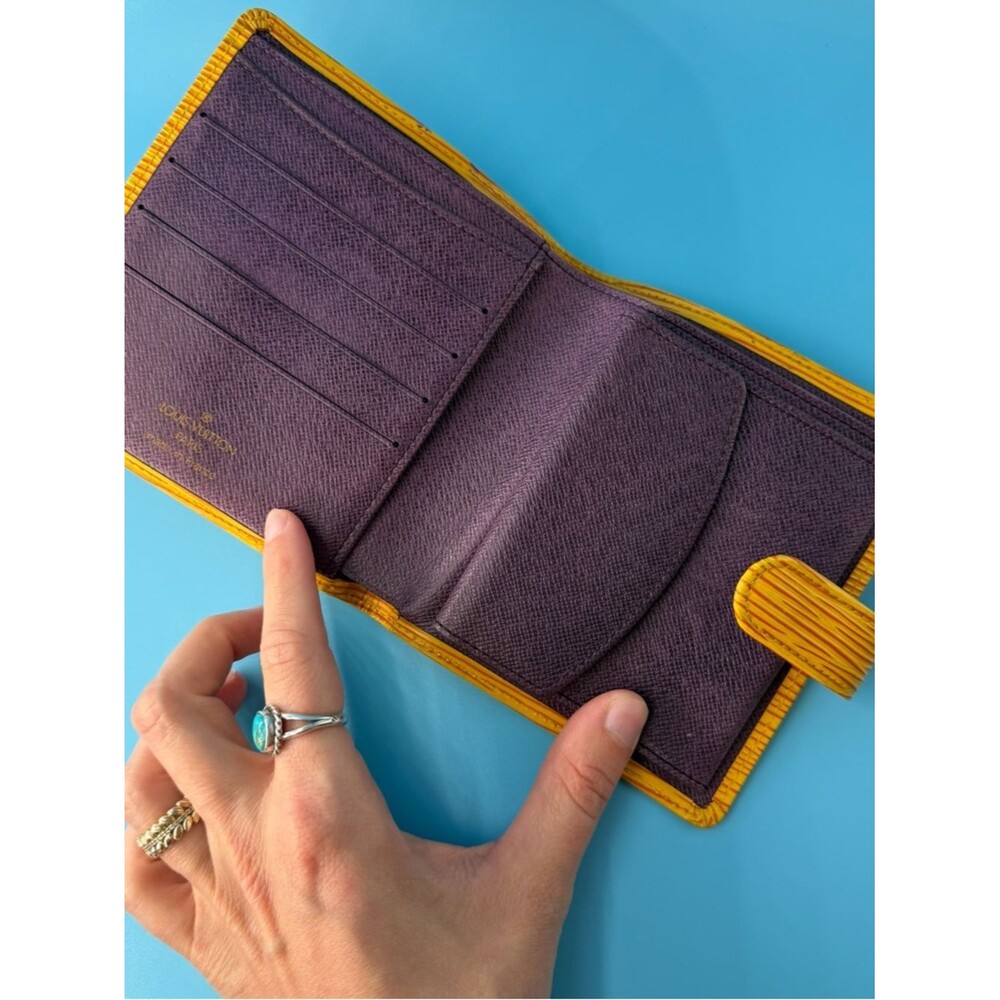 Louis Vuitton Epi Snap Wallet Yellow Purple Bifold - Picture 5 of 10